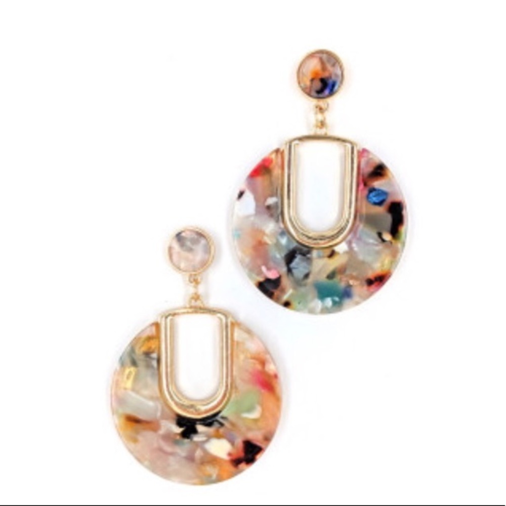 Resin Drop Loop Earrings